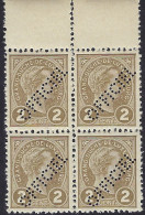 Luxembourg - Luxemburg - Timbres - Adolf  1895    Bloc à 4    Officiel    Perforé     2C. - 1895 Adolfo Di Profilo