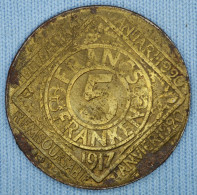 Gand / Gent • 5 Francs / Franken 1917 • Monnaie De Nécessité Belgique / Belgie • [24-137] - Monedas / De Necesidad