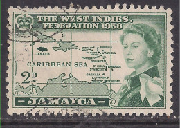 Jamaica 1958 QE2 2d Caribbean Sea Used SG 175 ( M1371 ) - Jamaïque (...-1961)