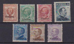 COLONIE ITALIANE 1912  NISIRO FRANCOBOLLI SOPRASTAMPATI UNIF. 1-7  MLH  VF - Egeo (Nisiro)