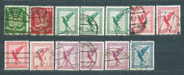 Deutsches Reich 1924-1926, Lot Of 13 Used Stamps: MiNr 344-345, 378, 379, A 379, 380 - Air Mail - Luchtpost & Zeppelin