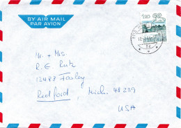 75063 - Schweiz - 1984 - Fr.1,20 Sternzeichen EF A LpBf MUNSINGEN -> Redford, MI (USA) - Lettres & Documents