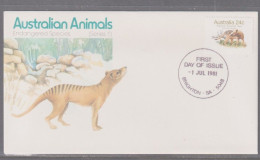 Australia 1981  - Tasmanian Tiger First Day Cover - Brighton SA Cancellation - Cartas & Documentos