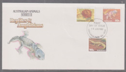 Australia 1982 - Reptiles First Day Cover - Oaklands Park SA Cancellation - Lettres & Documents