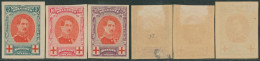 Croix-rouge - N°132 à 135 Série Complète Non Dentelé / Ongetand. Trace De Charnières. Rare ! - 1914-1915 Rode Kruis