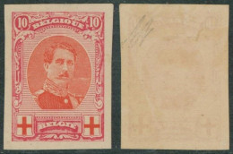 Croix-rouge - N°133 Non Dentelé / Ongetand + Variété : Balafre (V3). Rare ! - 1914-1915 Croix-Rouge