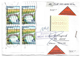 1612n: Österreich 1992, Marchfeldkanal- Brücke, Umwelt- & Wasserschutz, Portogerechte Frankatur Auf Nachnahmebeleg - Covers & Documents