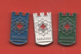 *** Croatia, Medicine, Red Cross, Blood Donors, City Of Karlovac, 3 Pins - Medical