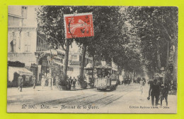 06 NICE N390 Avenue De La Gare Tram Tramway TNL VOIR ZOOM Boutiques Moscou Au Diamant Du Bengale Le Petit Niçois En 1910 - Schienenverkehr - Bahnhof