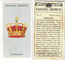CR 4 - 8b Famous Crown, DENMARK, Oueen MADALENA - Godfrey Phillips -1938 - Phillips / BDV