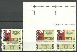 Turkey; 1970 3rd National Stamp Exhibition, Perforation ERROR - Neufs