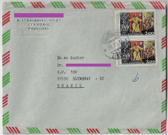 Portugal 1977 Airmail From Lisboa Agency Restauradores Sent To Blumenau Brazil Stamp Act Sesmarias King Ferdinand I - Brieven En Documenten