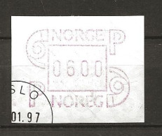 Norway 1997 ATM - Machine Label  NOK 6.00 - Vendel Machine Stamp Mi 3   - Cancelledn January 97 - Timbres De Distributeurs [ATM]