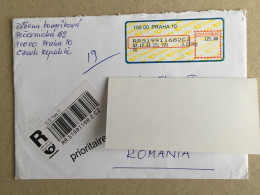 Ceska Republika Ceska Posta Used Letter Stamp Circulated Cover Registered Barcode Label Printed Sticker Praha 2023 - Lettres & Documents