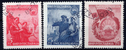 JUGOSLAVIJA 1944-1949 SERIE COMPLETA DI TRE VALORI USATI CON DIVERSI ANNULLI  CON OTTIMA CENTRATURA - Used Stamps