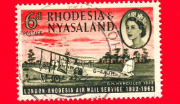 Rhodesia & Nyasaland - Usato - 1962 - Regina Elisabetta - 30° Anniversario 1° Servizio Di Posta Aerea Londra-Rhodesia - Rhodesia & Nyasaland (1954-1963)