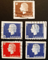 Canada 1962 USED  Sc 401-405,   Straight Edges Cameo Issue - Used Stamps