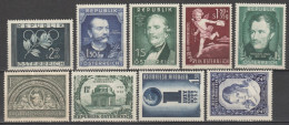 AUTRICHE - 1952 - ANNEE COMPLETE  YVERT N°809/817 ** MNH (812 * MLH Et 816 (*) SANS GOMME) - COTE = 130 EUR. - Ganze Jahrgänge