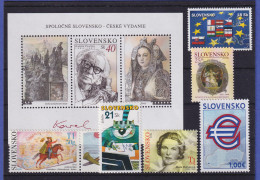 Slowakei Lot 6 Werte Und Block Verschiedene Motive Postfrisch  ** - Altri & Non Classificati