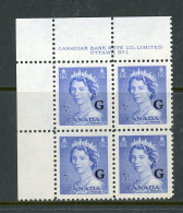 -Canada-1953- "Queen Elisabeth II"  MNH **  Overprinted 'G' - Overprinted