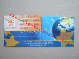 Serbia And Montenegro - EUROSONG Invitation Card CONCERT TICKET / BEOVIZIJA Beograd ( 2006 ) - Concert Tickets