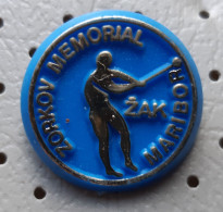 Zorkov Memorial ZAK Maribor Hammer Throw Athletics, Athletic Competition Slovenia Ex Yugoslavia Pin Badge - Atletiek