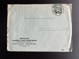 SLOVAKIA SLOVENSKO 1940 CENSORED LETTER BRATISLAVA TO RADEBEUL 03-10-1940 SLOWAKIJE - Storia Postale