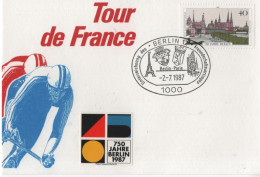 Germany Deutschland 1985 Postcard Tour De France, Unterzeichnung Des Freundschaftsvertrages, Berlin-Paris, Bike Bicycle - 1981-1990