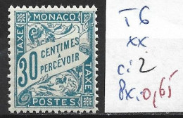 MONACO TAXE 6 ** Côte 2 € - Impuesto