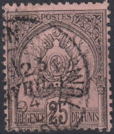 1888 Tunesien > Frankreich (alte Kolonien Und Herrschaften) ° Mi:TN 13, Yt:TN 16,  Coat Of Arms On Punctured Background - Gebruikt