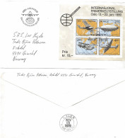 Norway 1979 Cover With Special Cancellation  Polar Route Oslo-Los Angeles 25 Years, With Mi Bloc 2 Planes - Brieven En Documenten