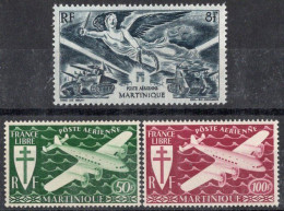 Martinique Timbres-poste Aérienne N°4* à 6* Neufs Charnières TB  Cote : 4€00 - Poste Aérienne