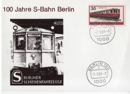 Germany Deutschland 1982 Postcard 100 Jahre U-Bahn, Train Railroad Railway, Berliner Schienenfahrzeuge, Berlin - 1981-1990