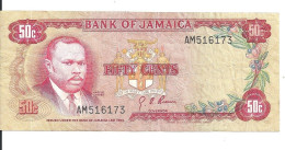 JAMAIQUE 50 CENTS L.1960(1970) VF+ P 53 - Jamaique