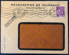 France, Divers Sur Enveloppe, Perforé MESSAGERIES DE JOURNAUX 1937  - (B1679) - Brieven En Documenten