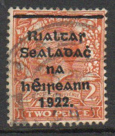 Ireland 1922 Thom Rialtas Overprint On 2d Orange, Die I, 'frameline' Above Overprint, Used, SG 33 - Unused Stamps