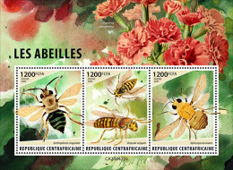 2024-02 - CENTRAL AFRICAN- BEES               3V  MNH** - Abeilles