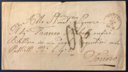 Italie, Enveloppe De TORINO 17.8.1854 Pour Turin - (B1872) - Non Classés