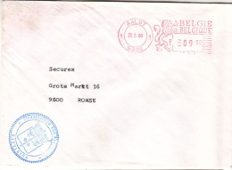 Belgique - Lettre EMA De 1980 - Oblit Aalst - Oblitération Machine à Affranchir De La Ville D'Alost - Exp Vers Ronse - - 1980-1999