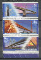 Russie - Russia - Russland 2008 Y&T N°7076 à 7078 - Michel N°1513 à 1515 (o) - Ponts - Se Tenant - Oblitérés