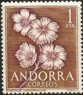 Andorra Spanish Post 1966 1 Value MNH Carnation, Clove Pink, Gartennelke, Dianthus Caryophilus - 1966