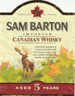 1 - ETIQUETTE WHISKY SAM BARTHON . MAGNIFIQUE CERF . SCAN - Whisky