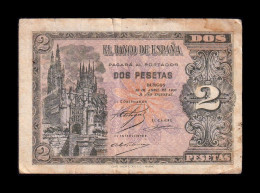 España Spain 2 Pesetas Catedral De Burgos 1938 Pick 109 Serie N Bc F - 1-2 Peseten