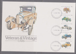 Australia 1984 Vintage & Veteran Cars Big FDC Carlton South First Day Cover - Cartas & Documentos