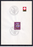 Pro Juventute Zumst. 191 / Mi. 745 Schweiz 1961 - Schwertlilie (Iris Sp.) - PTT Faltblatt ET-Sonderstempel - Brieven En Documenten