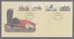 Australia 1986 Horses First Day Cover - Glenside SA - Cartas & Documentos