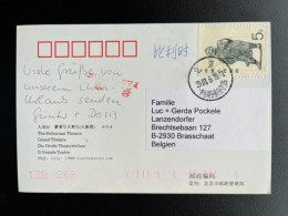 CHINA PEOPLE'S REPUBLIC 2001 POSTCARD SEND TO BRASSCHAAT BELGIUM 10-06-2001 - Covers & Documents