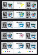 Tonga Niuafo'ou 1990 George Washington - Five Strips Showing Progressive Colours Done During Printing MNH - George Washington