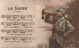 FANTAISIES - Hommes - Un Homme Seul - Un Militaire Soufflant Une Trompette - Carte Postale Ancienne - Männer