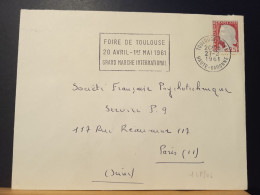 Marianne De Decaris 1263 Sur Lettre, Toulouse Gare, Haute-Garonne Le 27/02/1961 - 1960 Marianne De Decaris